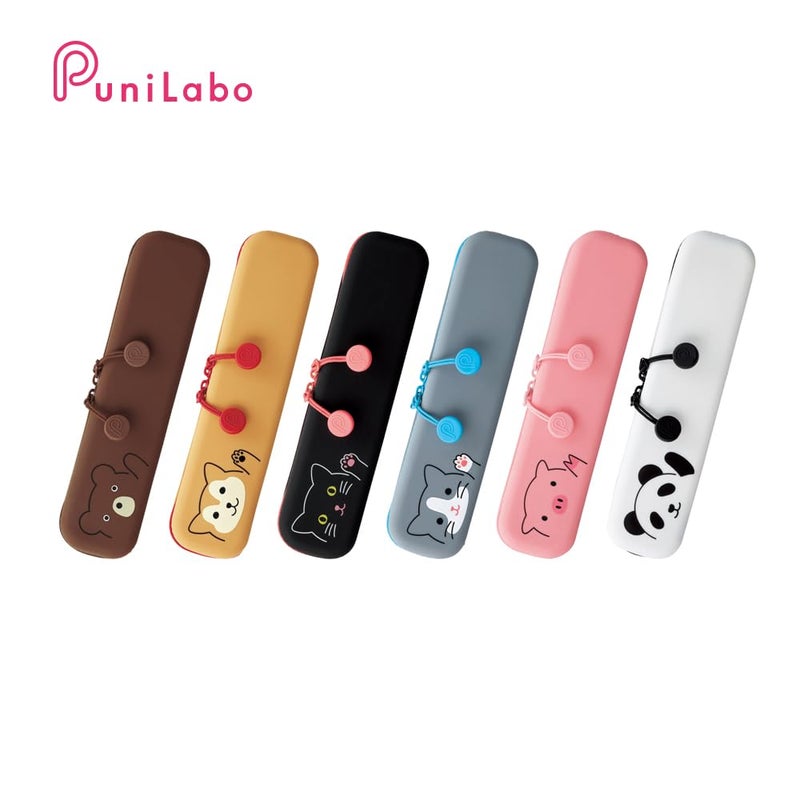 LIHIT LAB PuniLabo Slim Zipper Pen Pouch, 7.9" Ã— 1.9", Pig (A7717-5) - Image 4